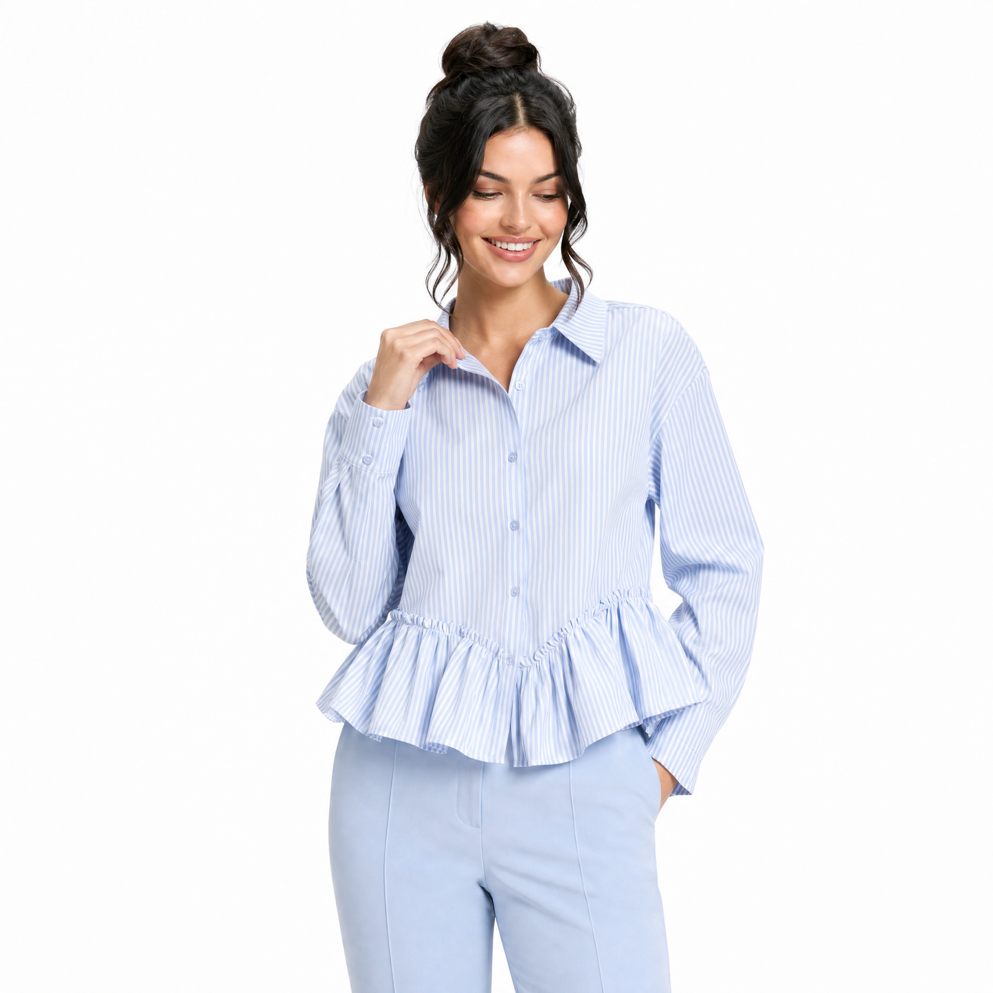 Striped Ruffle Blouse