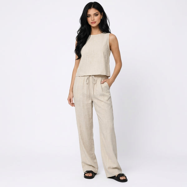 Sleeveless Top & Drawstring Pants