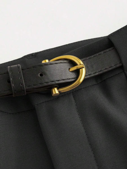 Belted Wide Leg Trousers