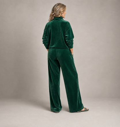 Chic Velvet Balloon-Sleeve Lounge Set