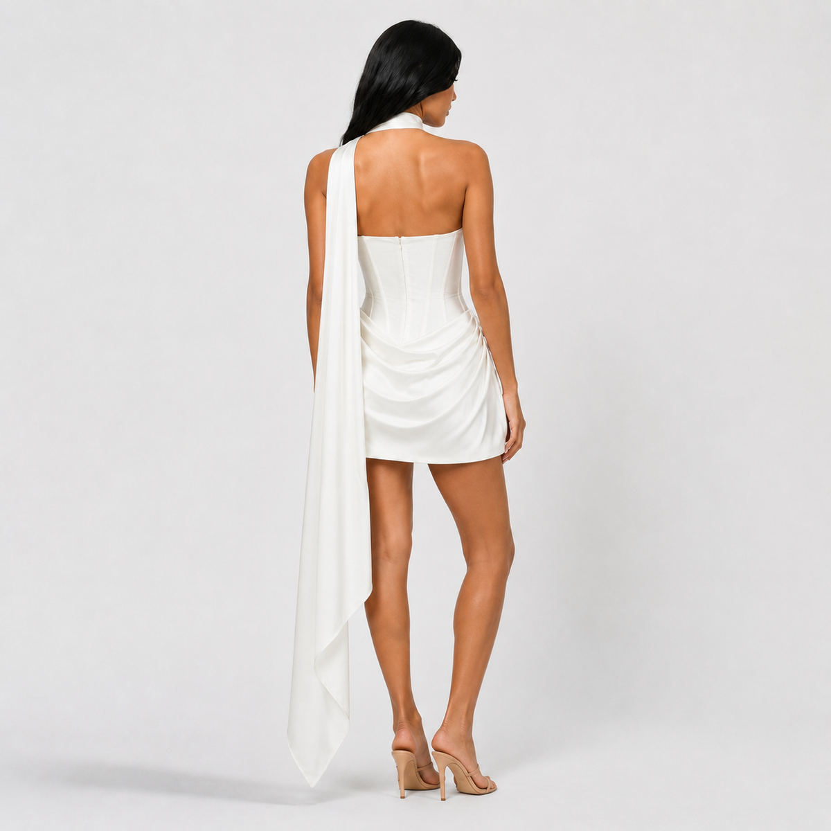 Siren Satin Draped Mini Dress