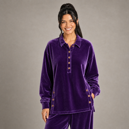 Luxury Velvet Button-Accent Lounge Set