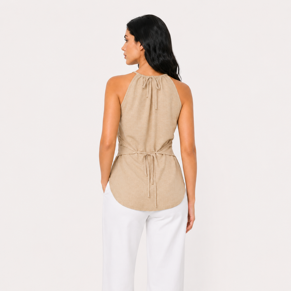 Cotton Halter Wrap Top