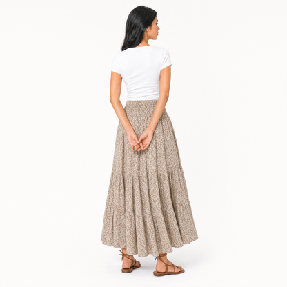 Tiered Floral Maxi Skirt