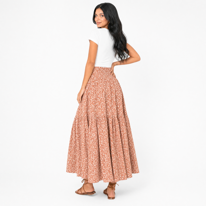 Tiered Floral Maxi Skirt