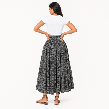 Tiered Floral Maxi Skirt