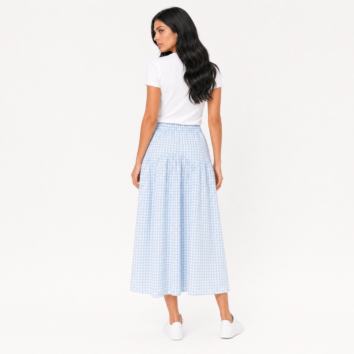Summer Gingham Flow Skirt