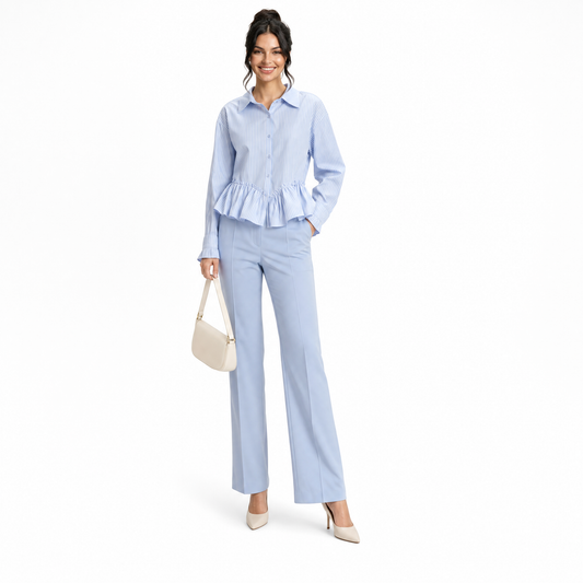 Striped Ruffle Blouse