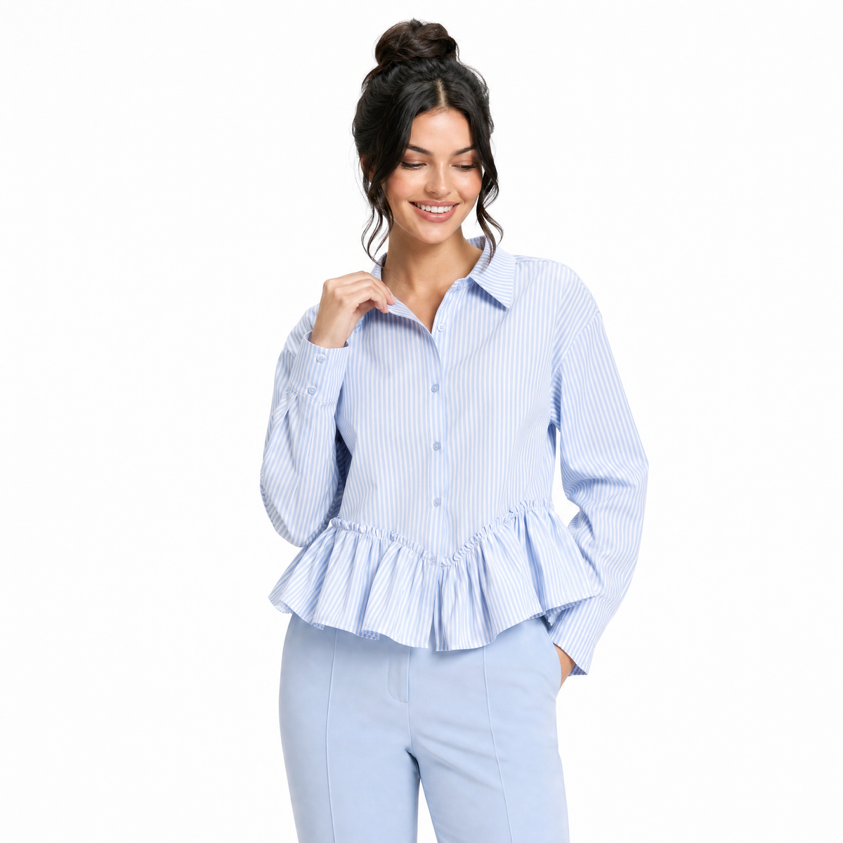 Striped Ruffle Blouse