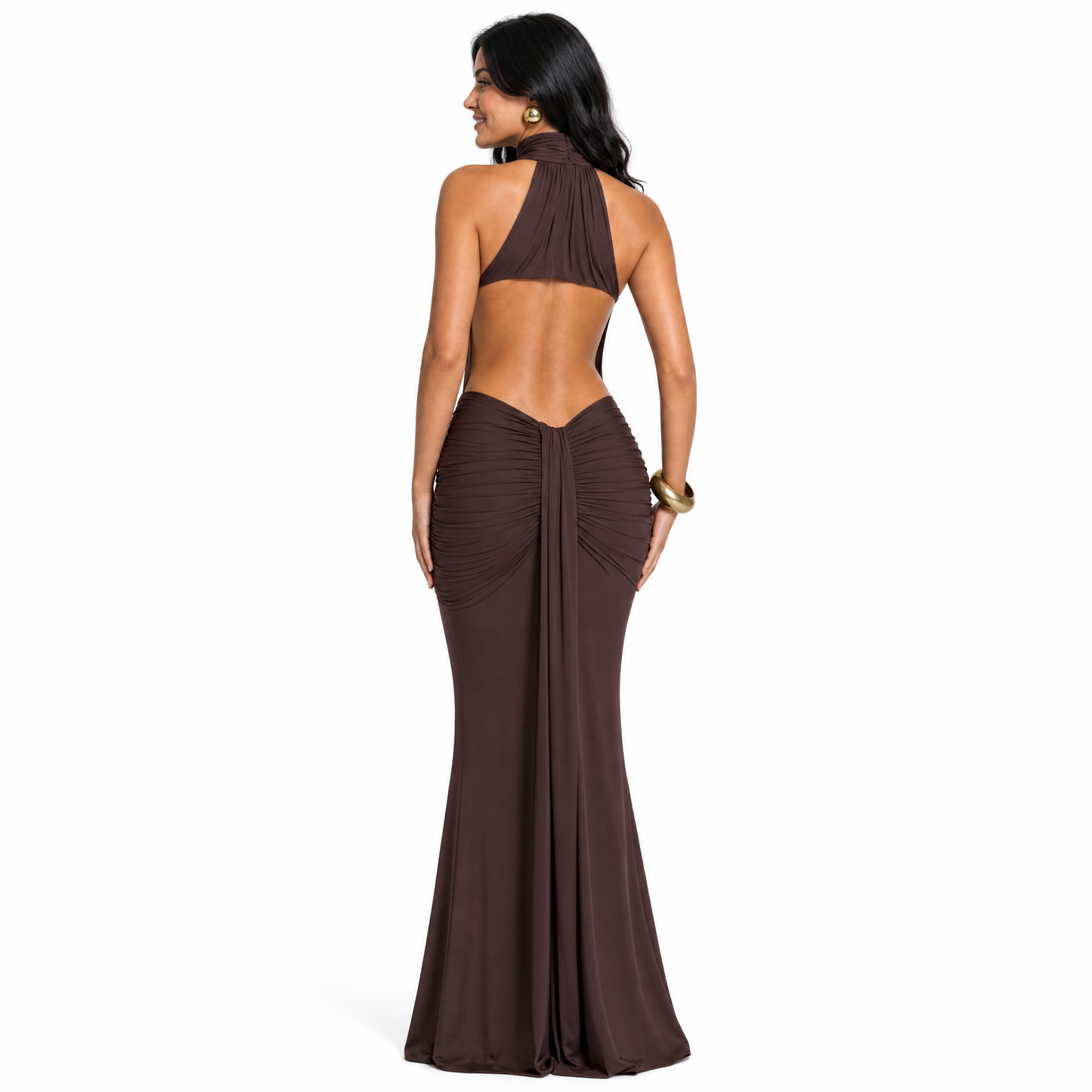Halter Neck Backless Maxi Dress