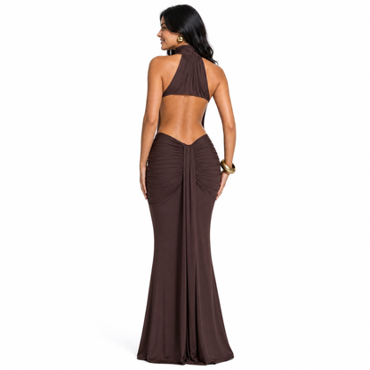 Halter Neck Backless Maxi Dress