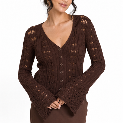 Bell Sleeve Knit Crop Top