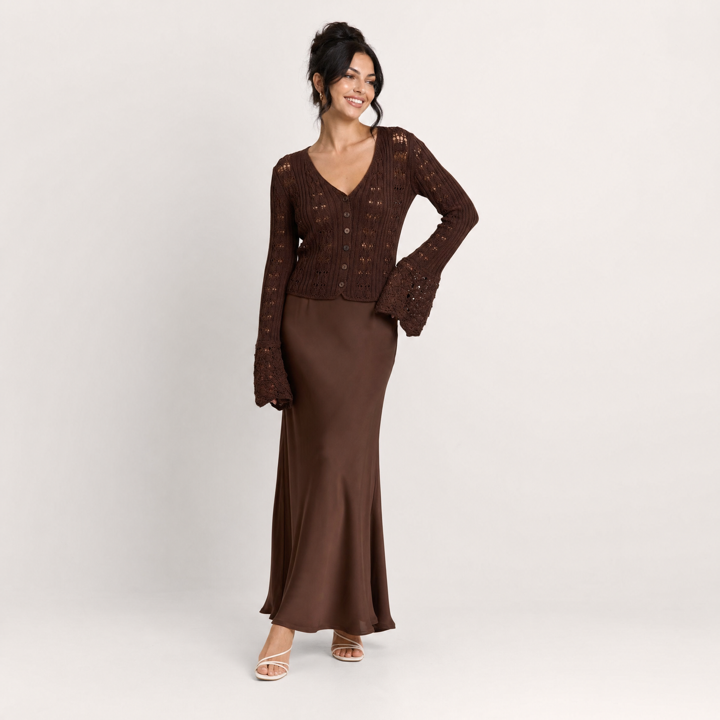 Bell Sleeve Knit Crop Top