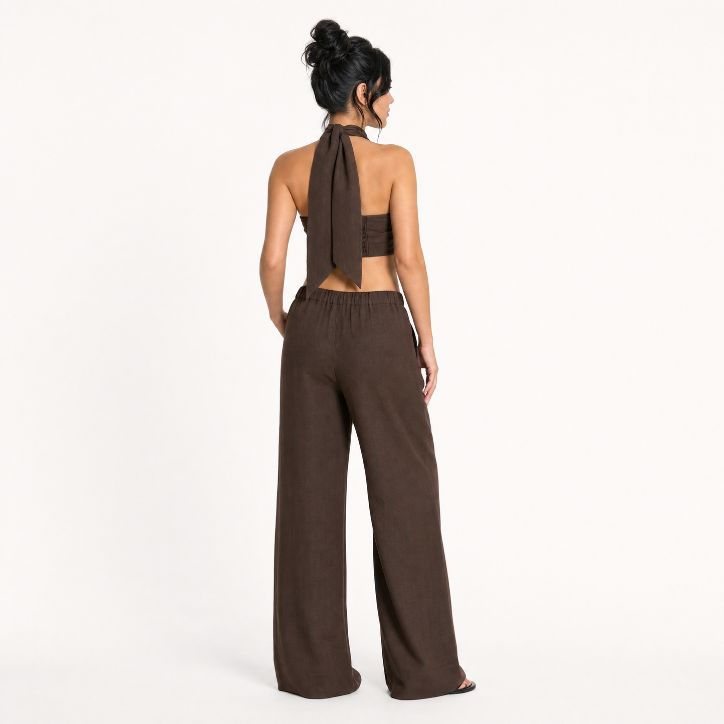 The Sienna Linen Cross-Front Two-Piece Set
