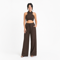 The Sienna Linen Cross-Front Two-Piece Set