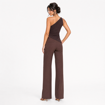 One-Shoulder Ribbed Knit Top
