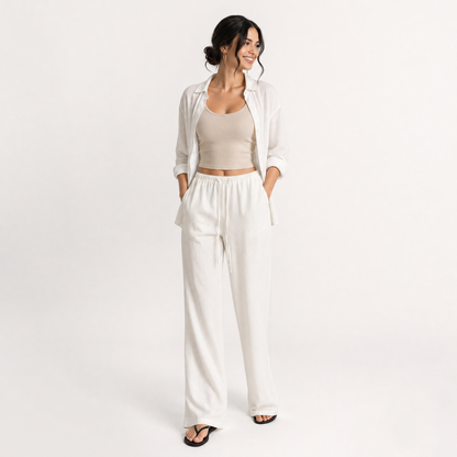 Pleated Wide-Leg Pants
