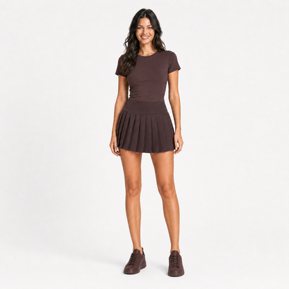 High Waisted Pleated Tennis Skirt
