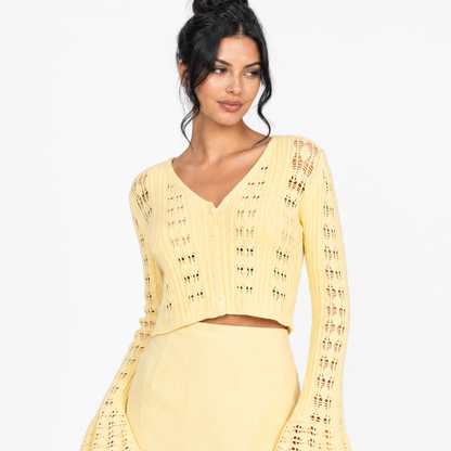 Bell Sleeve Knit Crop Top