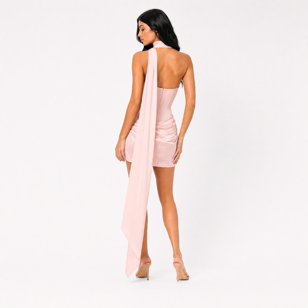 Siren Satin Draped Mini Dress
