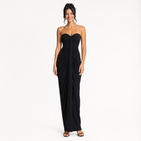 Strapless Sweetheart Drape Maxi Dress