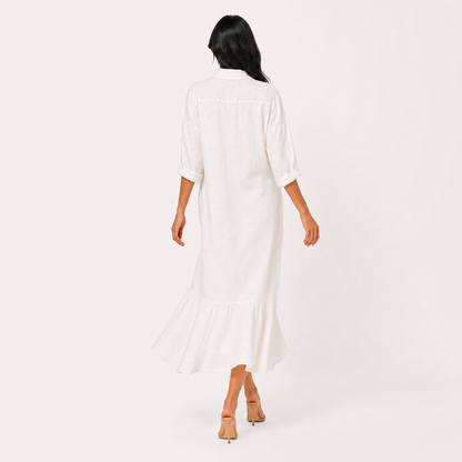 The Navari Linen-Blend Shirt Maxi Dress
