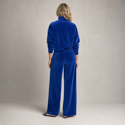 Chic Velvet Balloon-Sleeve Lounge Set
