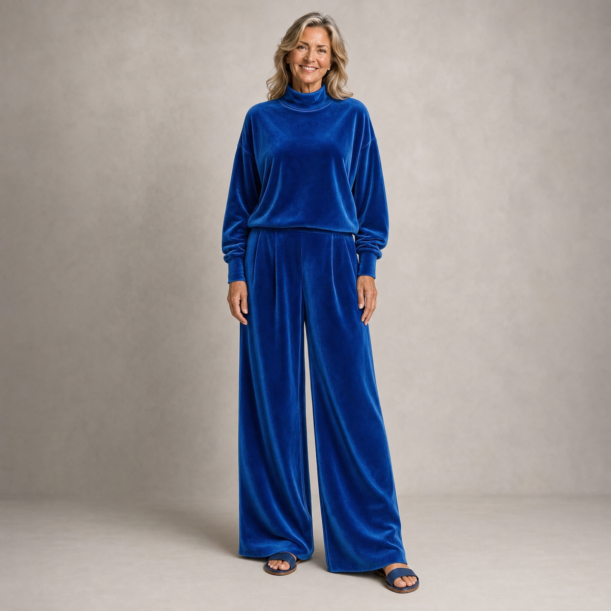 Chic Velvet Balloon-Sleeve Lounge Set
