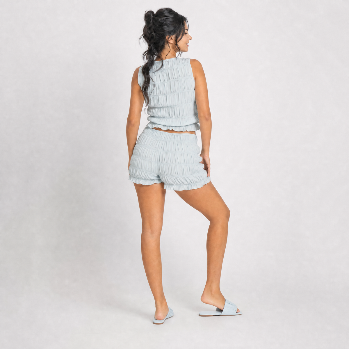 Isla Smocked Two-Piece Shorts Set