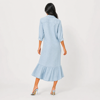 The Navari Linen-Blend Shirt Maxi Dress