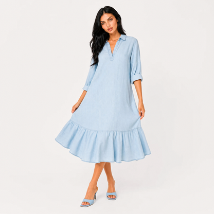 The Navari Linen-Blend Shirt Maxi Dress
