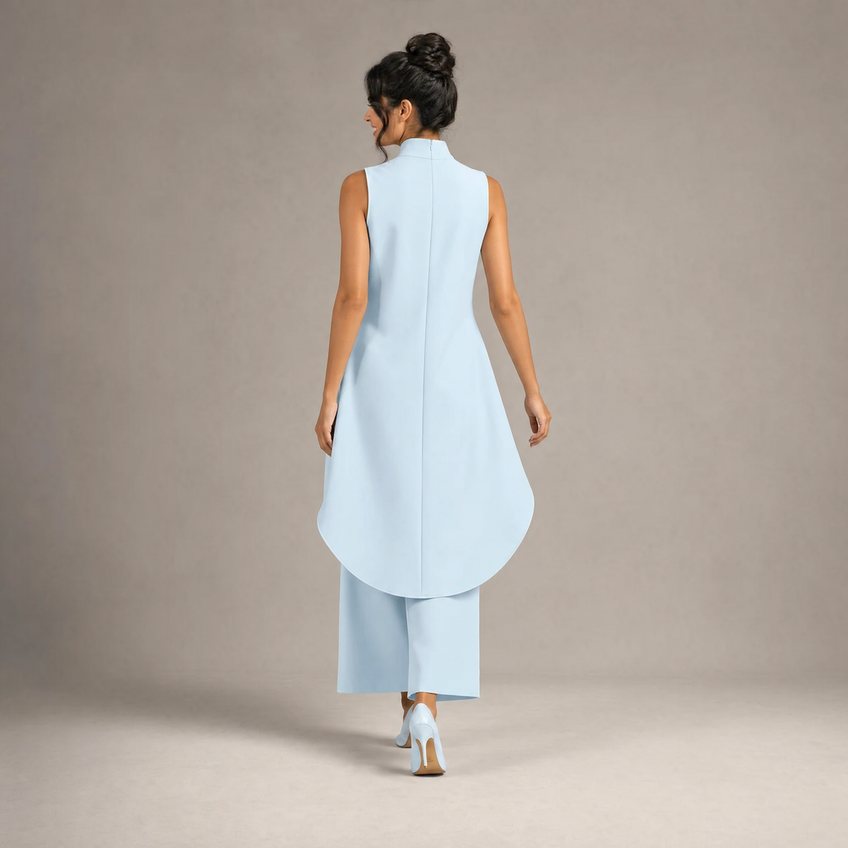 Chic Layered High-Neck Top & Culotte Set
