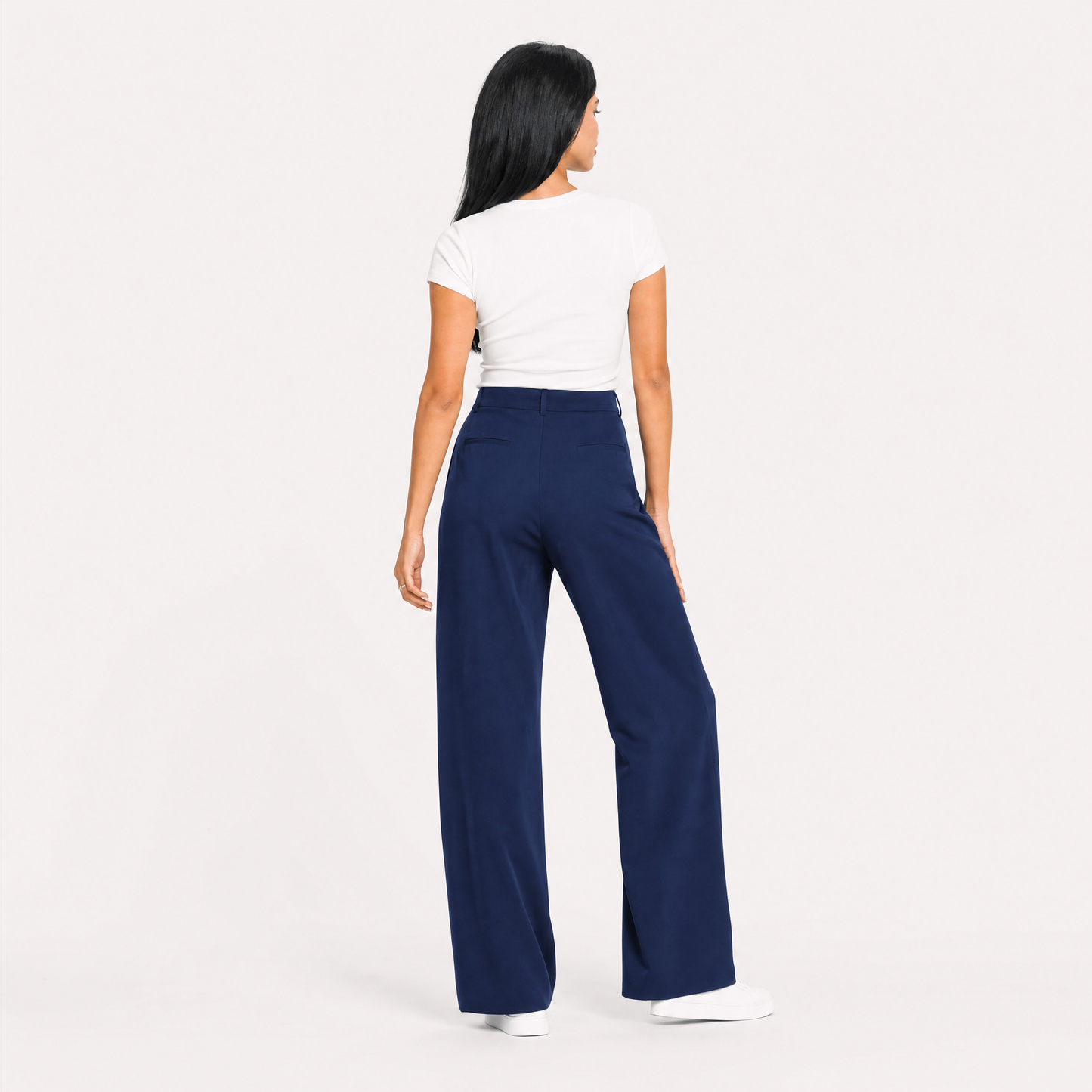 Flowy Crinkle Wide-Leg Trousers