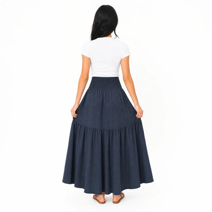 Women's Boho High Waisted Tiered Maxi Skirt