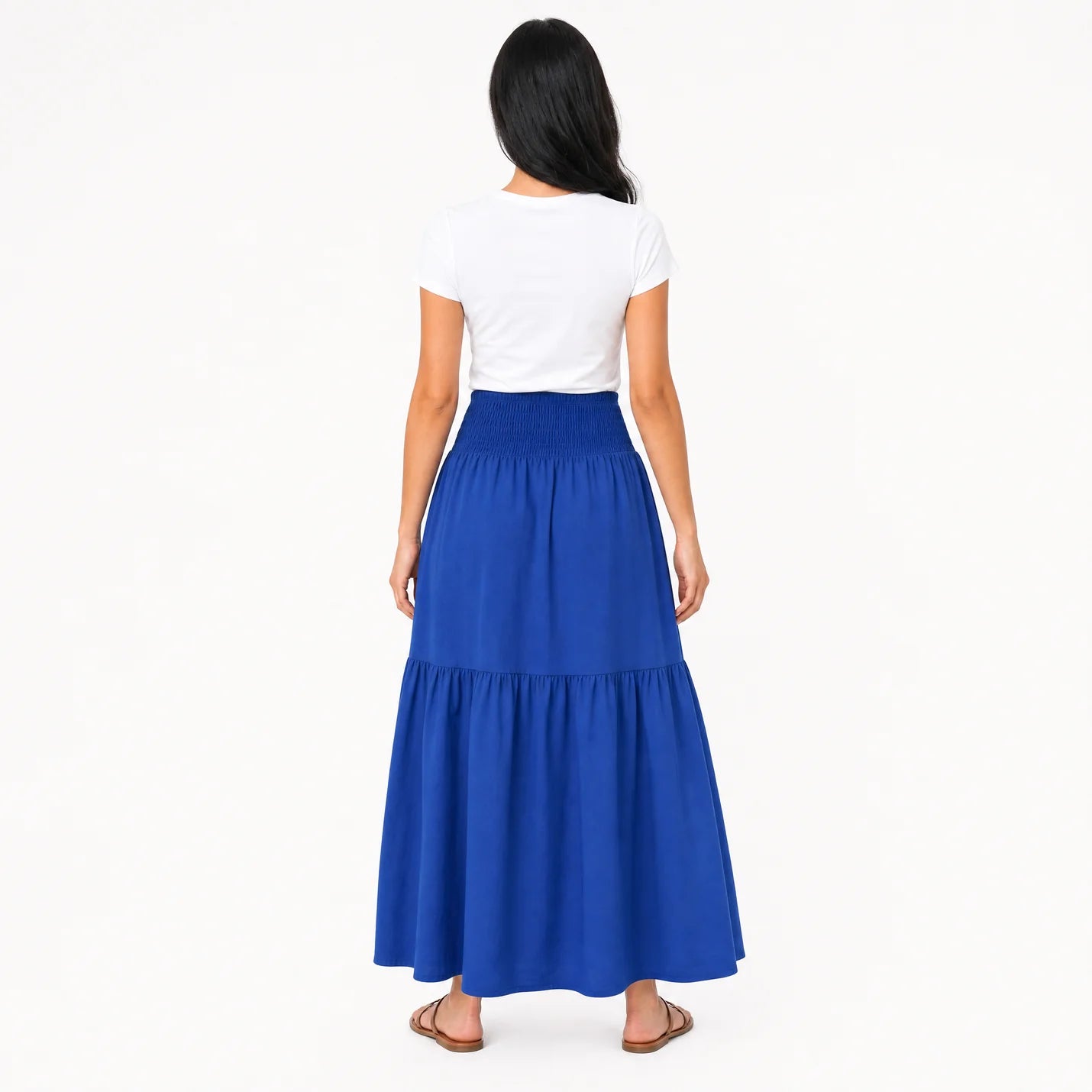 Women's Boho High Waisted Tiered Maxi Skirt