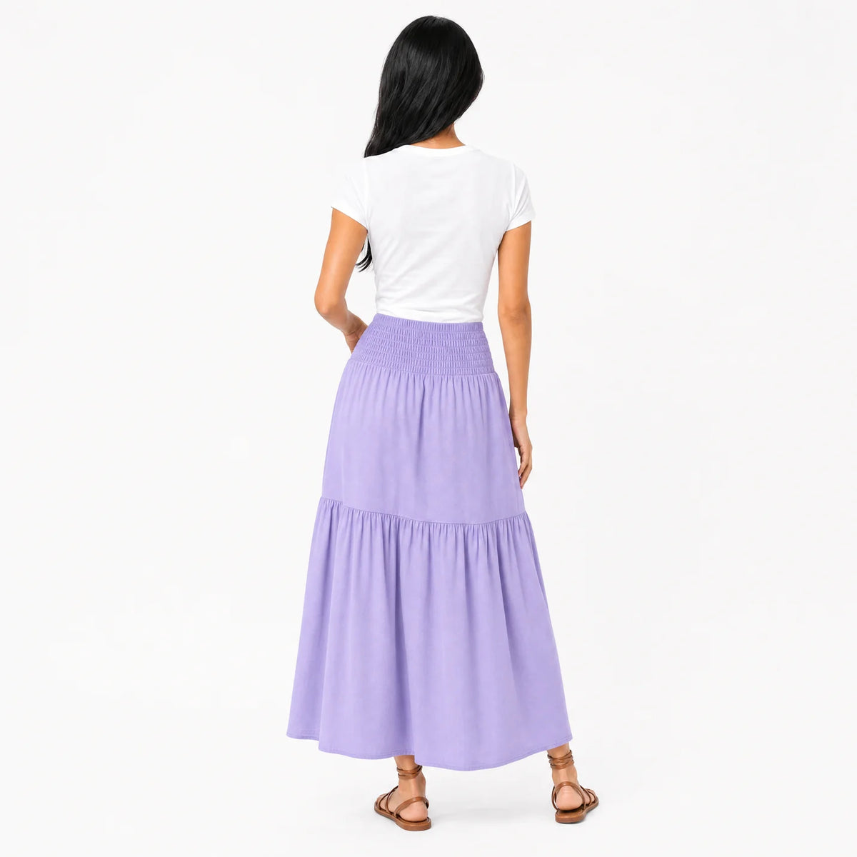 Women's Boho High Waisted Tiered Maxi Skirt