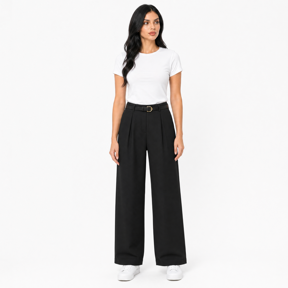 Belted Wide Leg Trousers