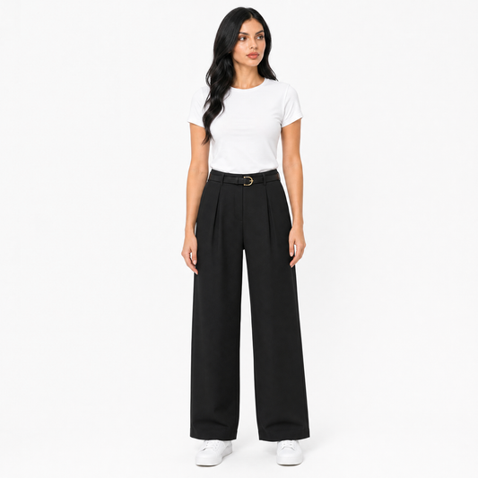 Belted Wide Leg Trousers