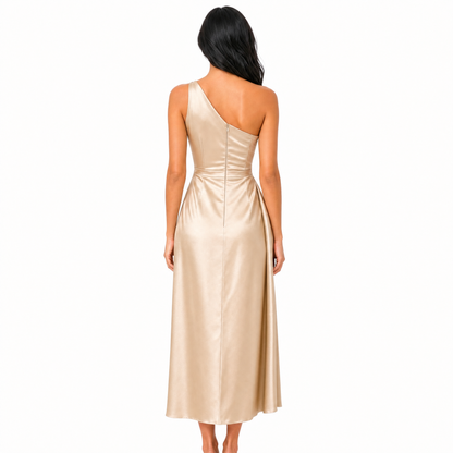 Aurelle Elegant One-Shoulder Dress
