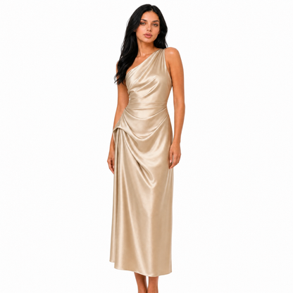 Aurelle Elegant One-Shoulder Dress