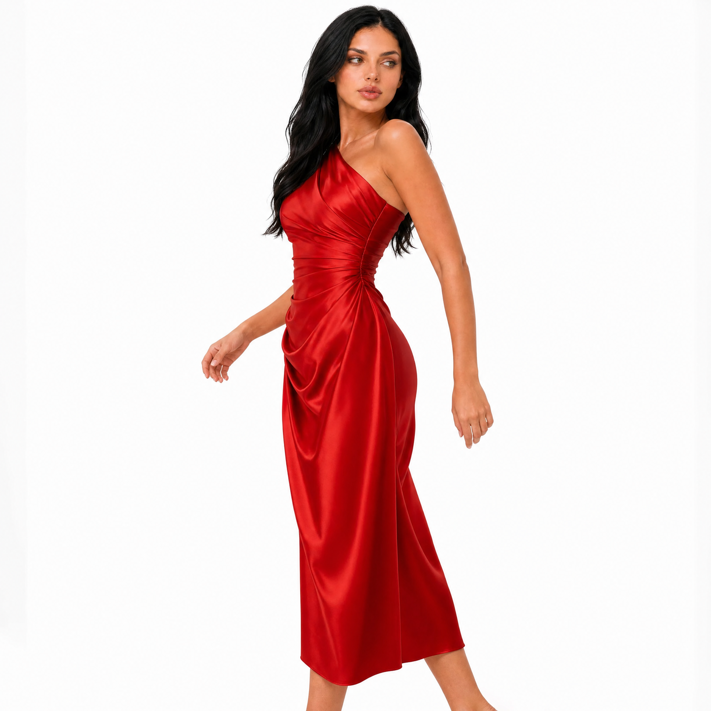 Aurelle Elegant One-Shoulder Dress