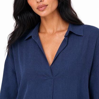 The Navari Linen-Blend Shirt Maxi Dress