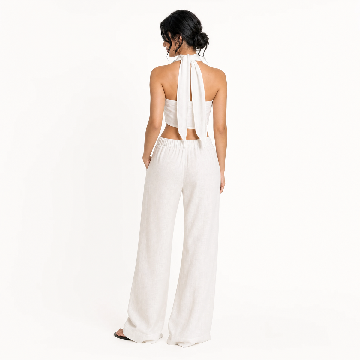 The Sienna Linen Cross-Front Two-Piece Set