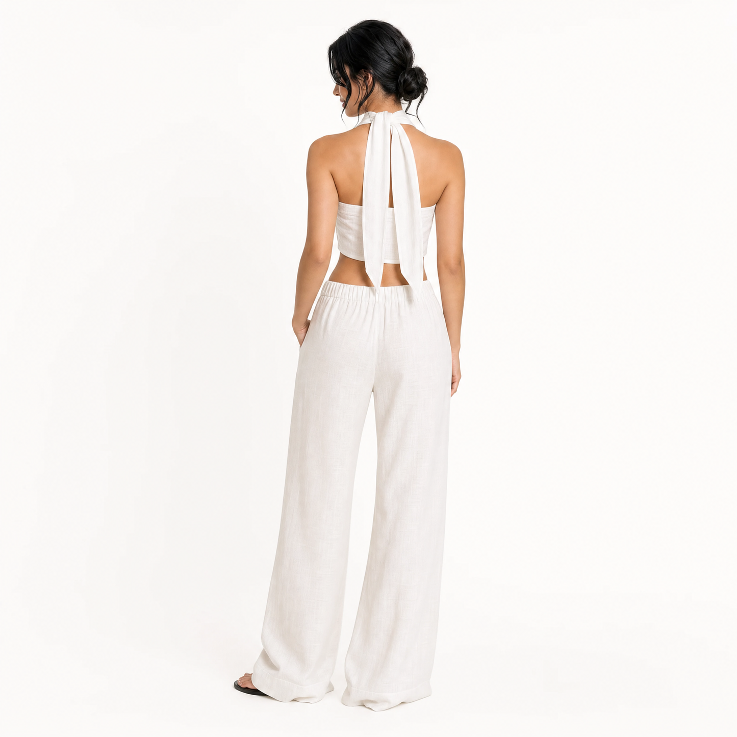 The Sienna Linen Cross-Front Two-Piece Set