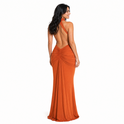 Halter Neck Backless Maxi Dress