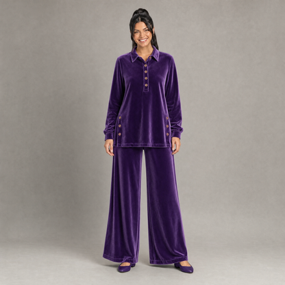 Luxury Velvet Button-Accent Lounge Set