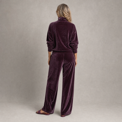 Chic Velvet Balloon-Sleeve Lounge Set