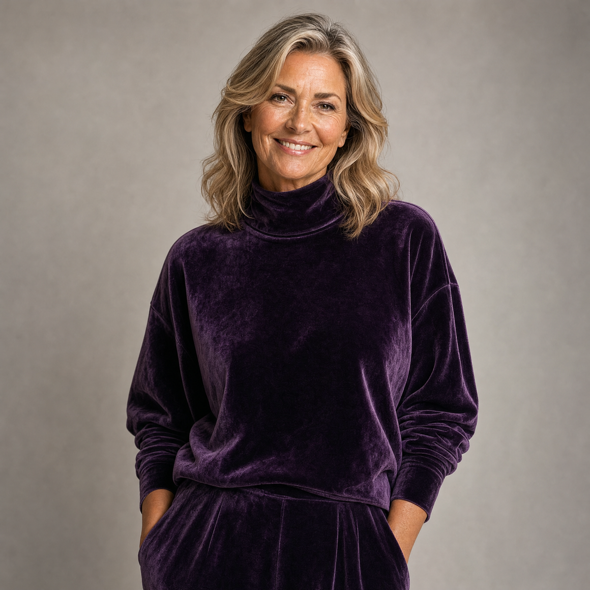 Chic Velvet Balloon-Sleeve Lounge Set