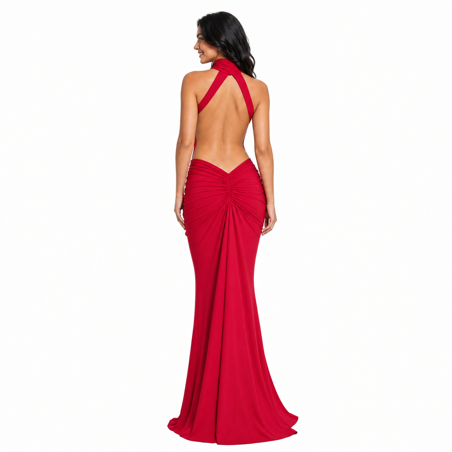 Halter Neck Backless Maxi Dress