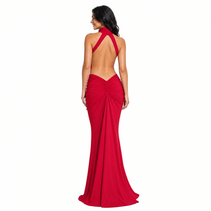Halter Neck Backless Maxi Dress